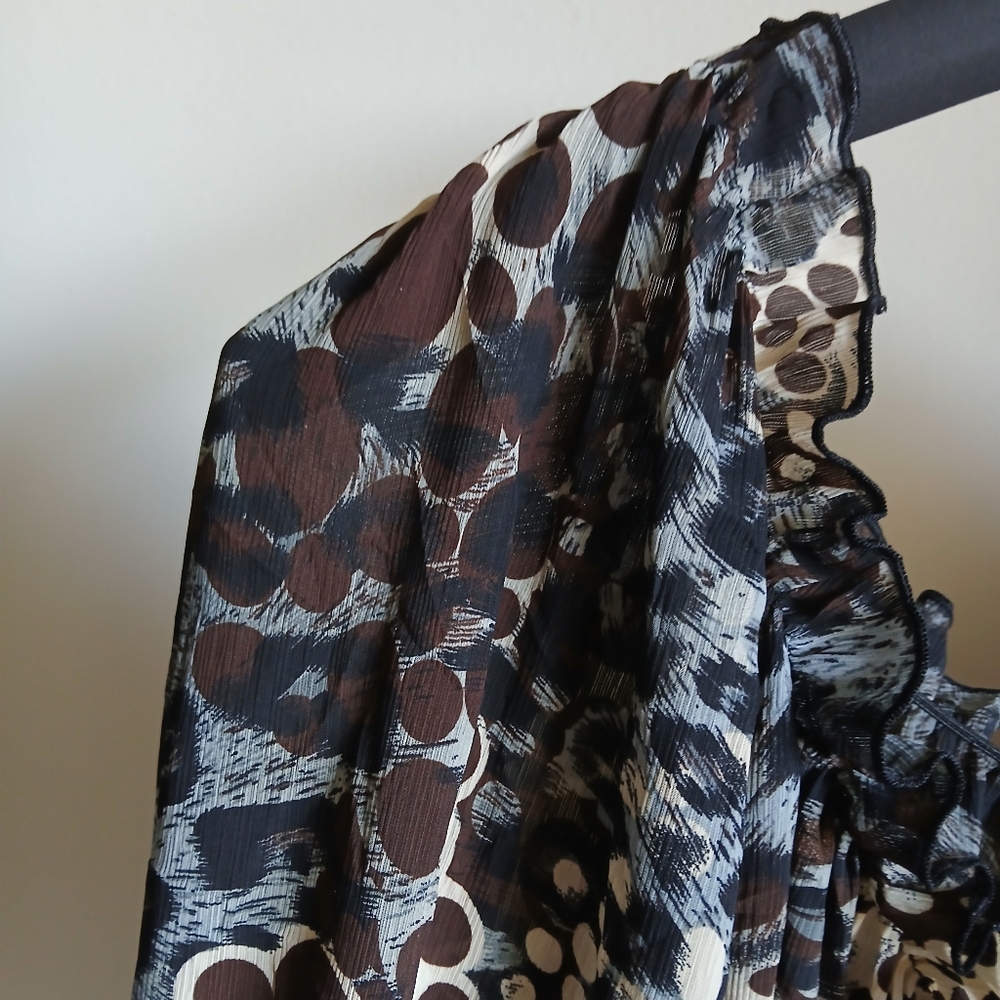 Agora Size 2X Animal Print Blouse Sheer - Picture 6 of 11
